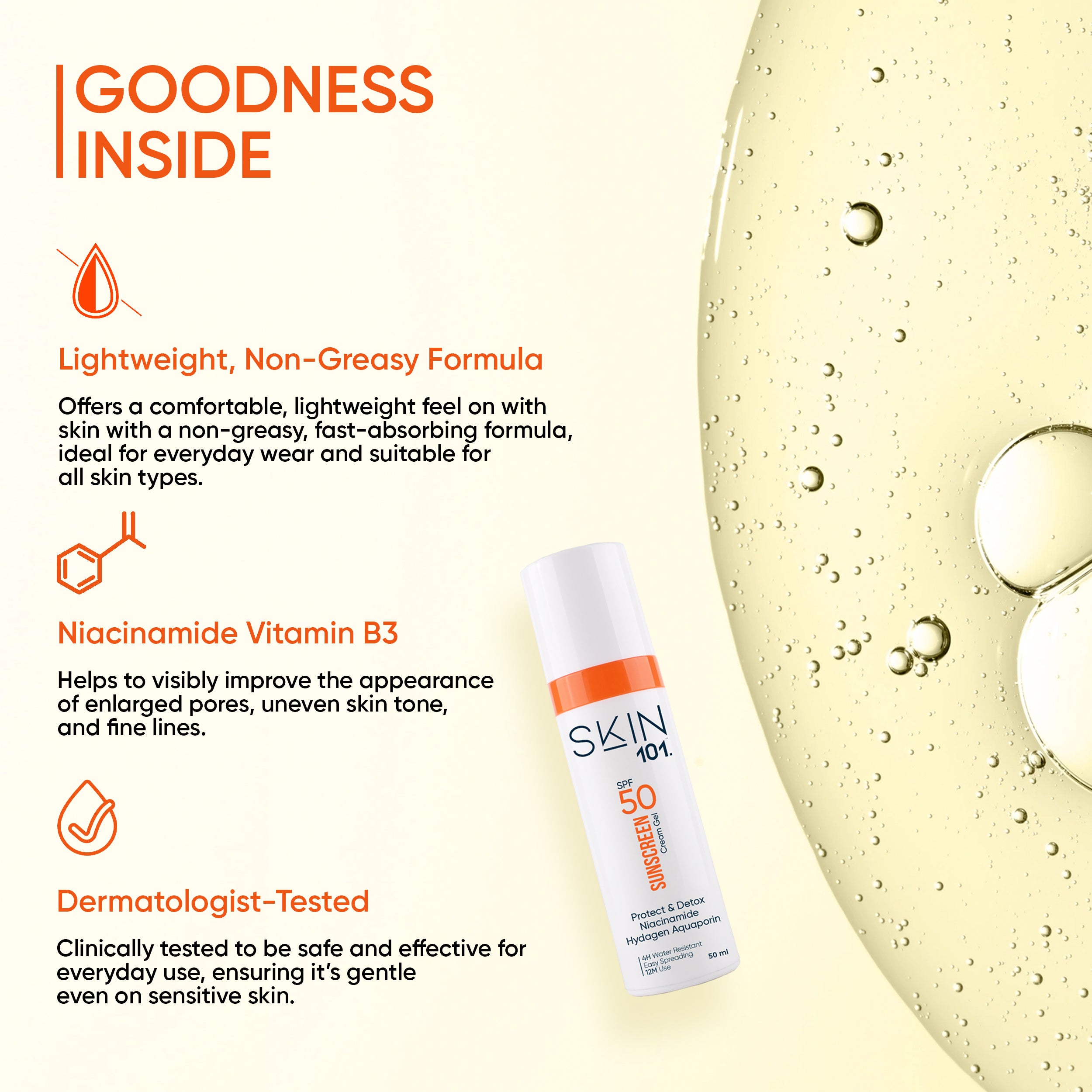 SKIN101 Sunscreen Cream Gel SPF50