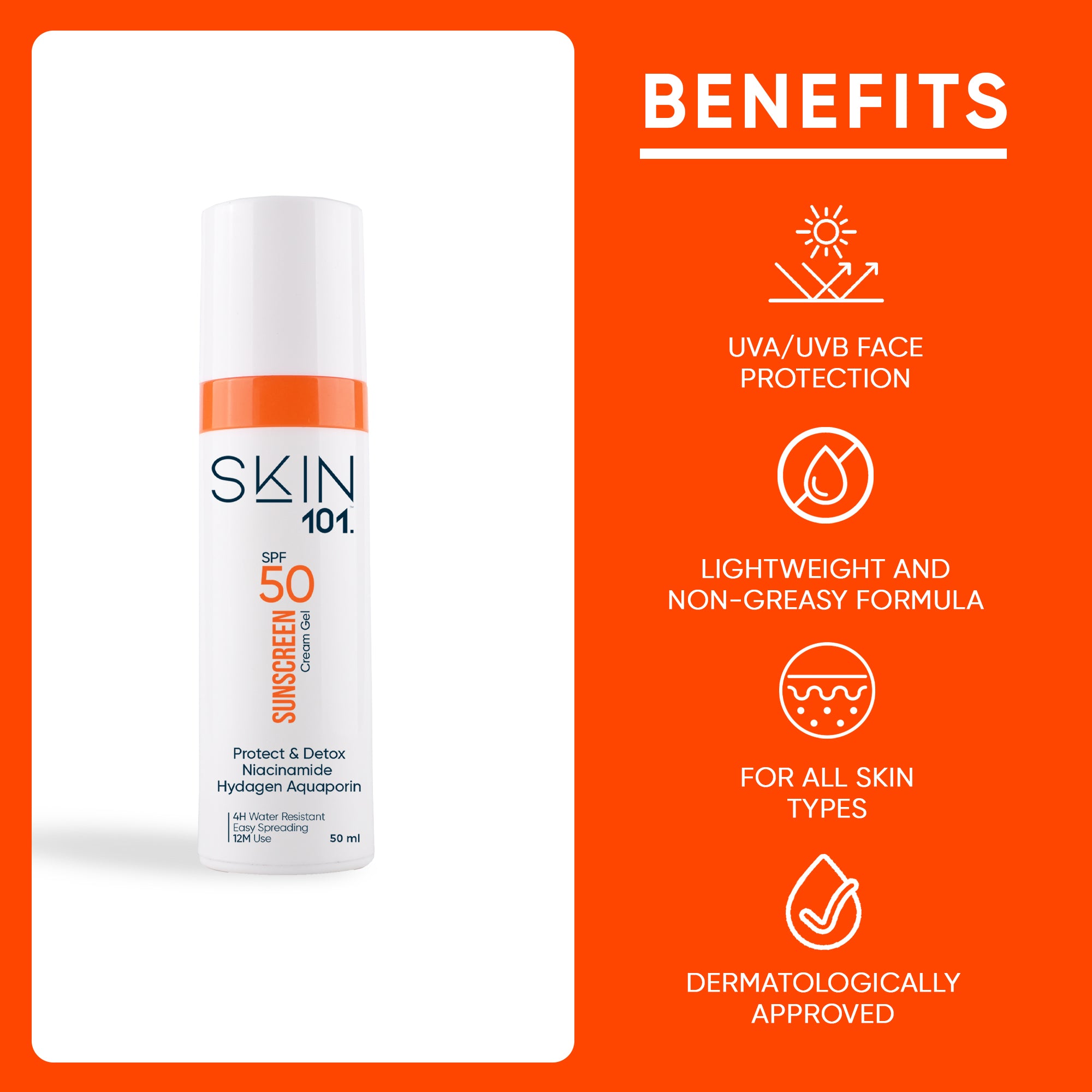 SKIN101 Sunscreen Cream Gel SPF50