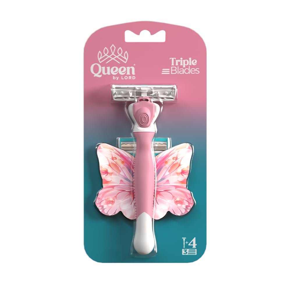 Queen By Lord Triple blades Smooth Razor + 4 Blades Refill