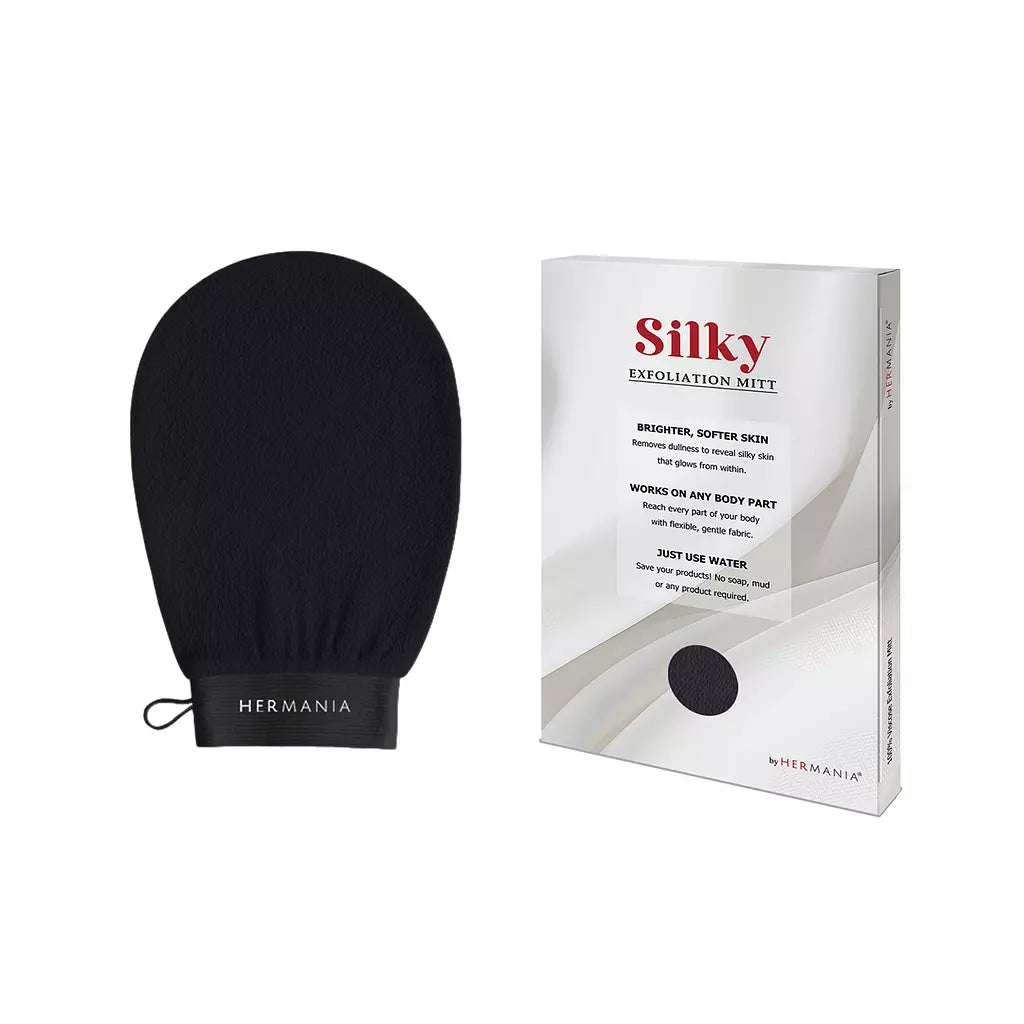 Hermania Silky Exfoliation Mitt - Black