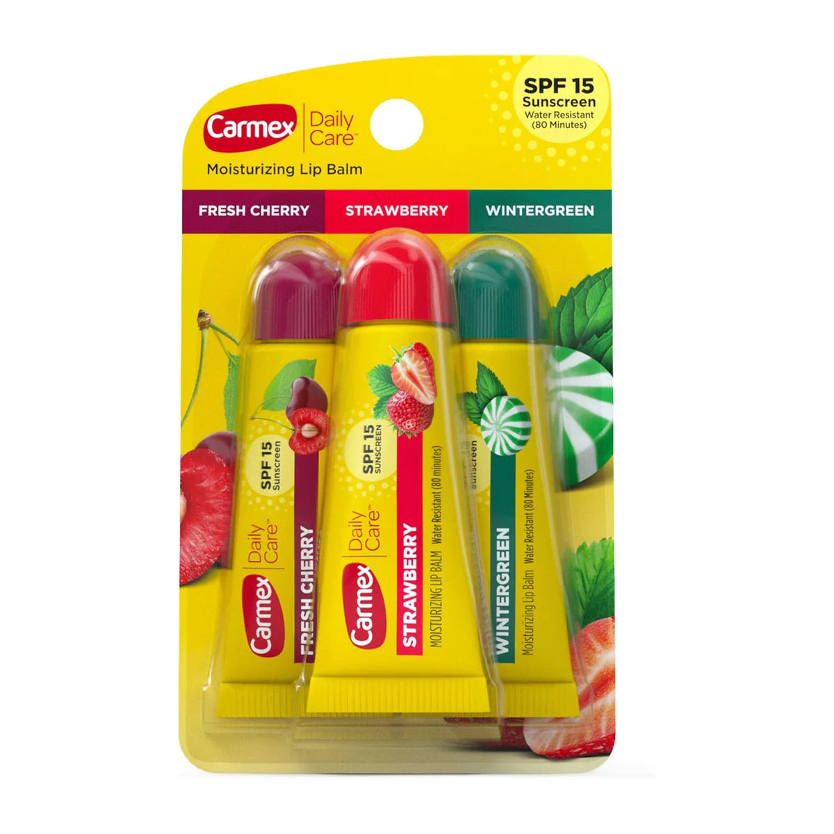 Carmex Daily Care Moisturizing Lip Balm Tubes SPF 15 Multi-Flavor Lip Balm