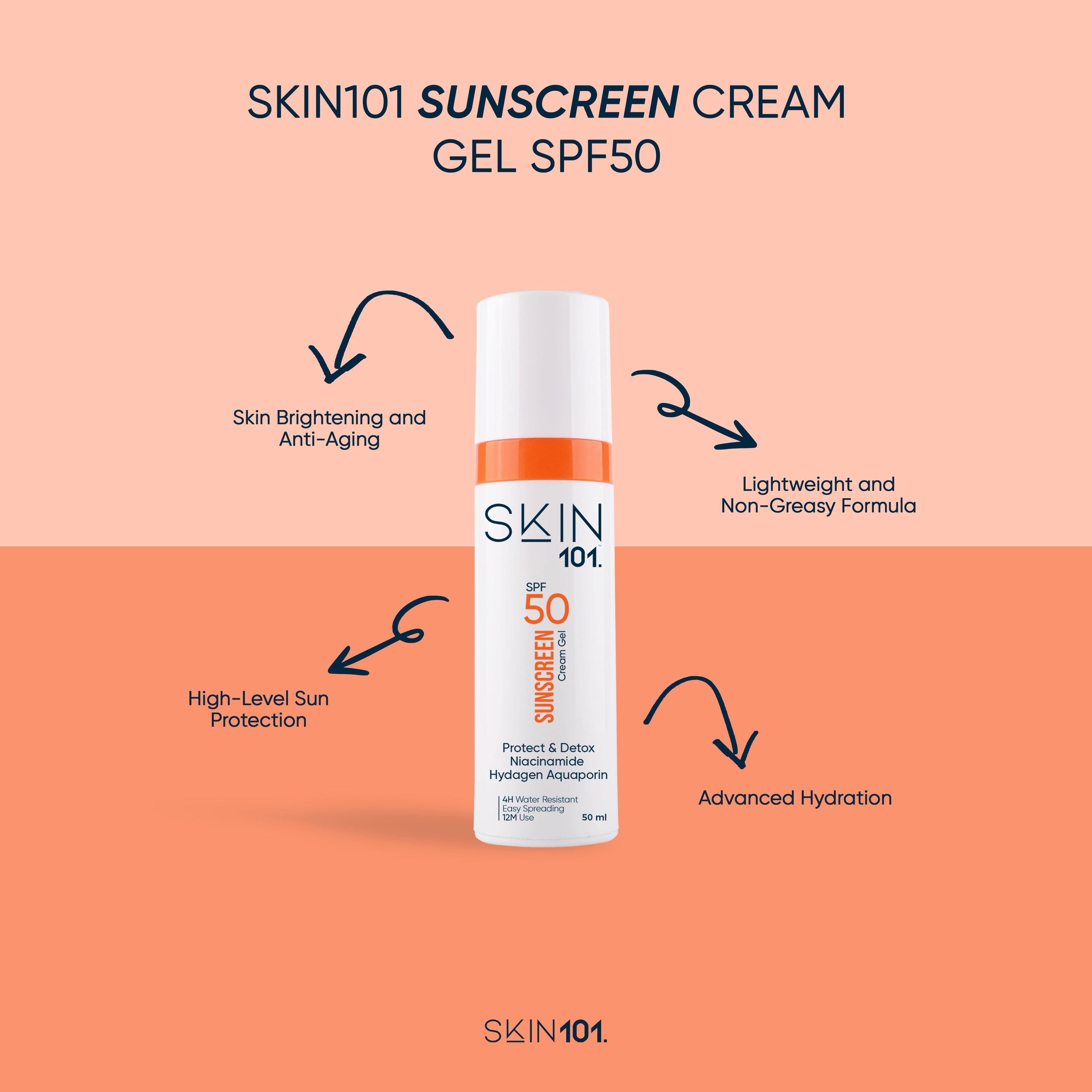 SKIN101 Sunscreen Cream Gel SPF50