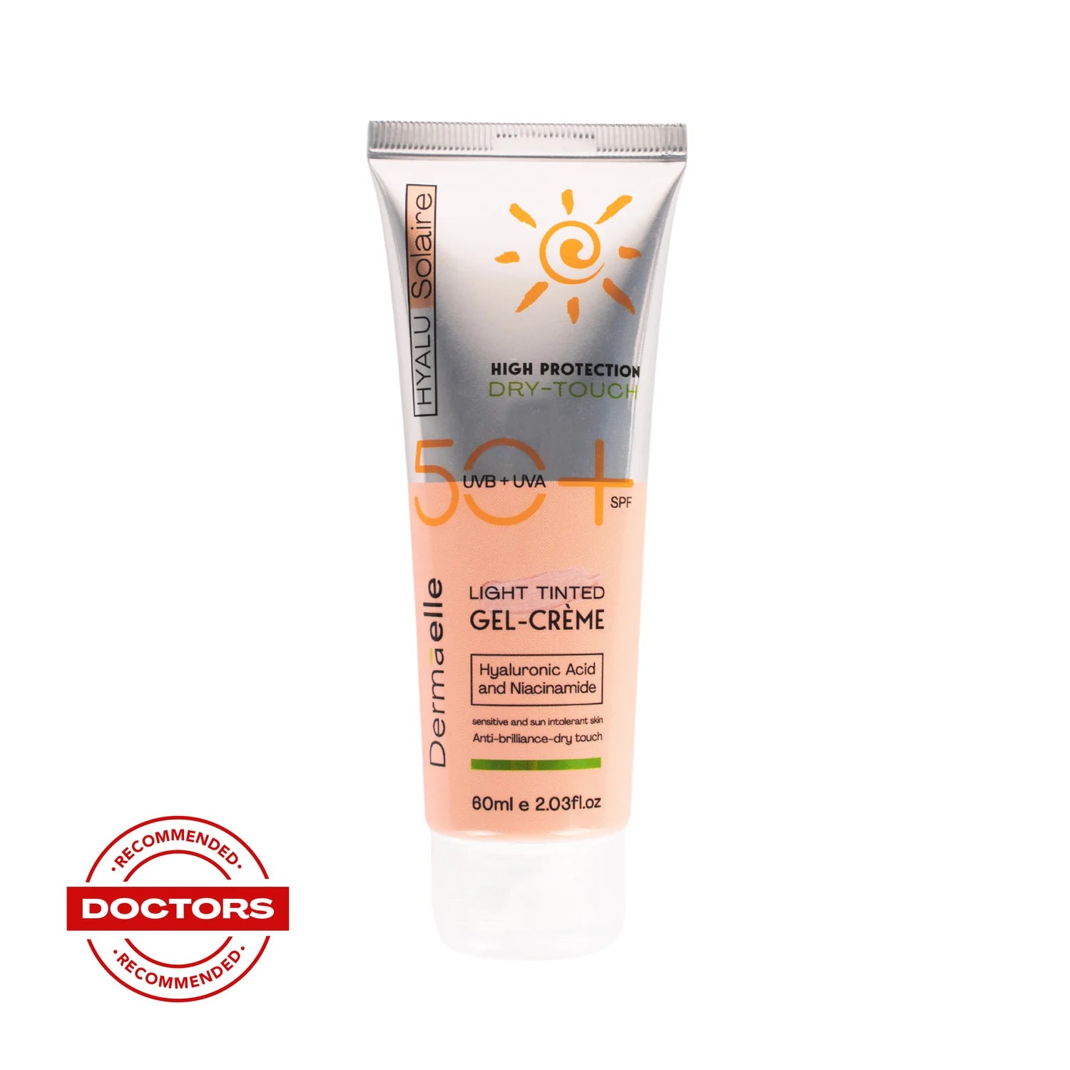 Dermaelle hyalu-solaire spf 50 light tinted gel cream 60 ML