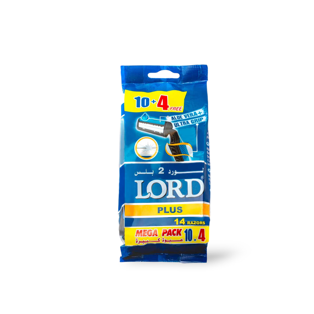 Lord Disposable Razor Twin Blades With Lubricating Strip 10+4 Razors
