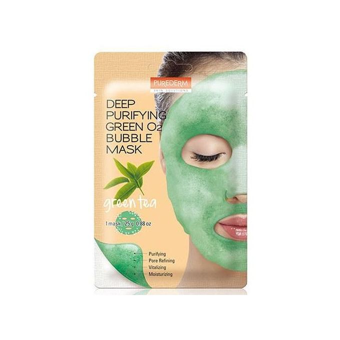 Purederm Deep Purifying Green O2Bubble Mask - GreenTea 1Pcs