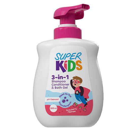 Superkids 3 in 1 strawberry shampoo 500 ml