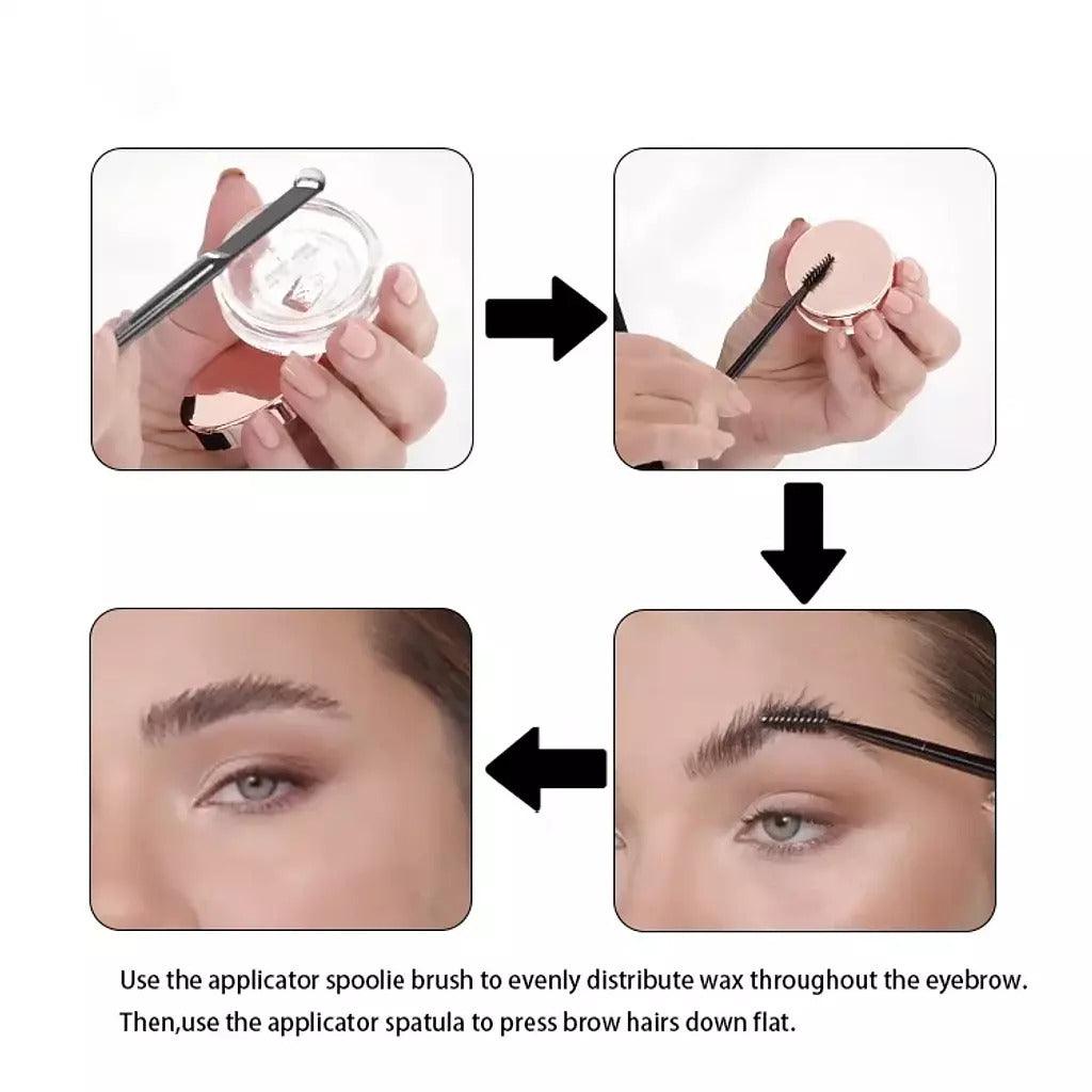 Hermania Eyebrow Wax Dual-End Applicator with Spoolie Brush & Spatula - Beauty Bounty