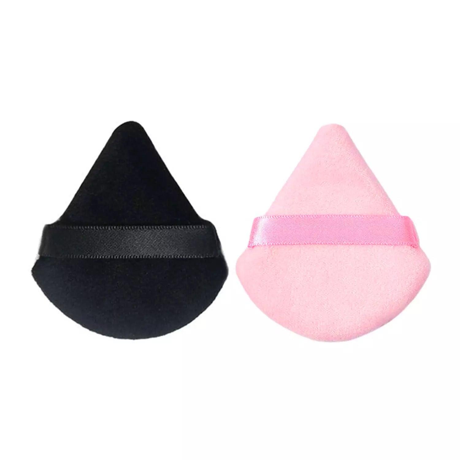 Hermania Slim Triangle Powder Puff - Set of 2 (Black & Pink) - Beauty Bounty