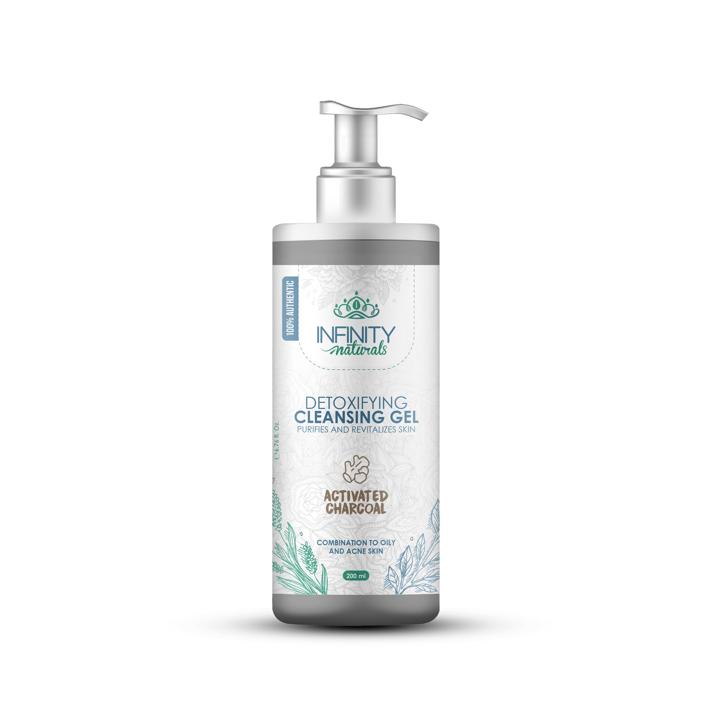 Infinity Naturals Detoxifying Cleansing Gel Activated Charcoal ( Combination to Oily & Acne Skin ) - Beauty Bounty