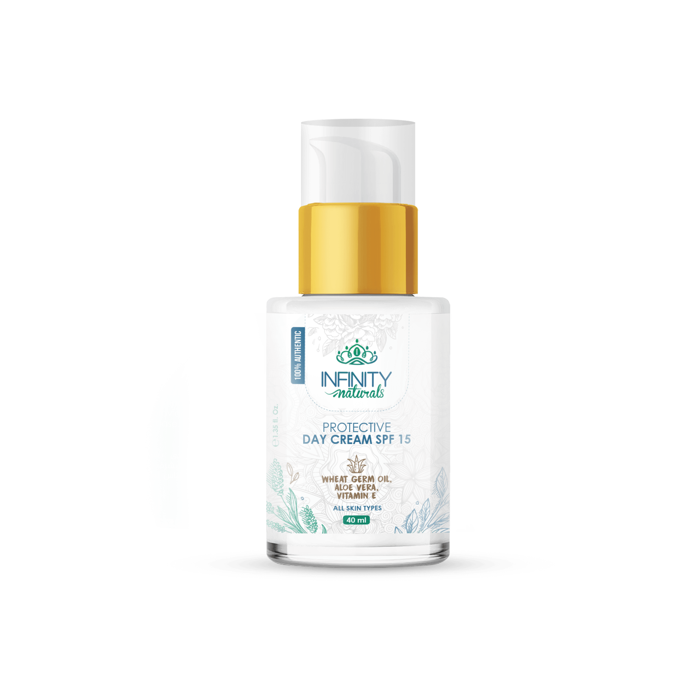 Infinity Naturals Protective Day Cream SPF 15 Wheat Germ Oil , Aloe Vera , Vit E ( All Skin Type ) - Beauty Bounty