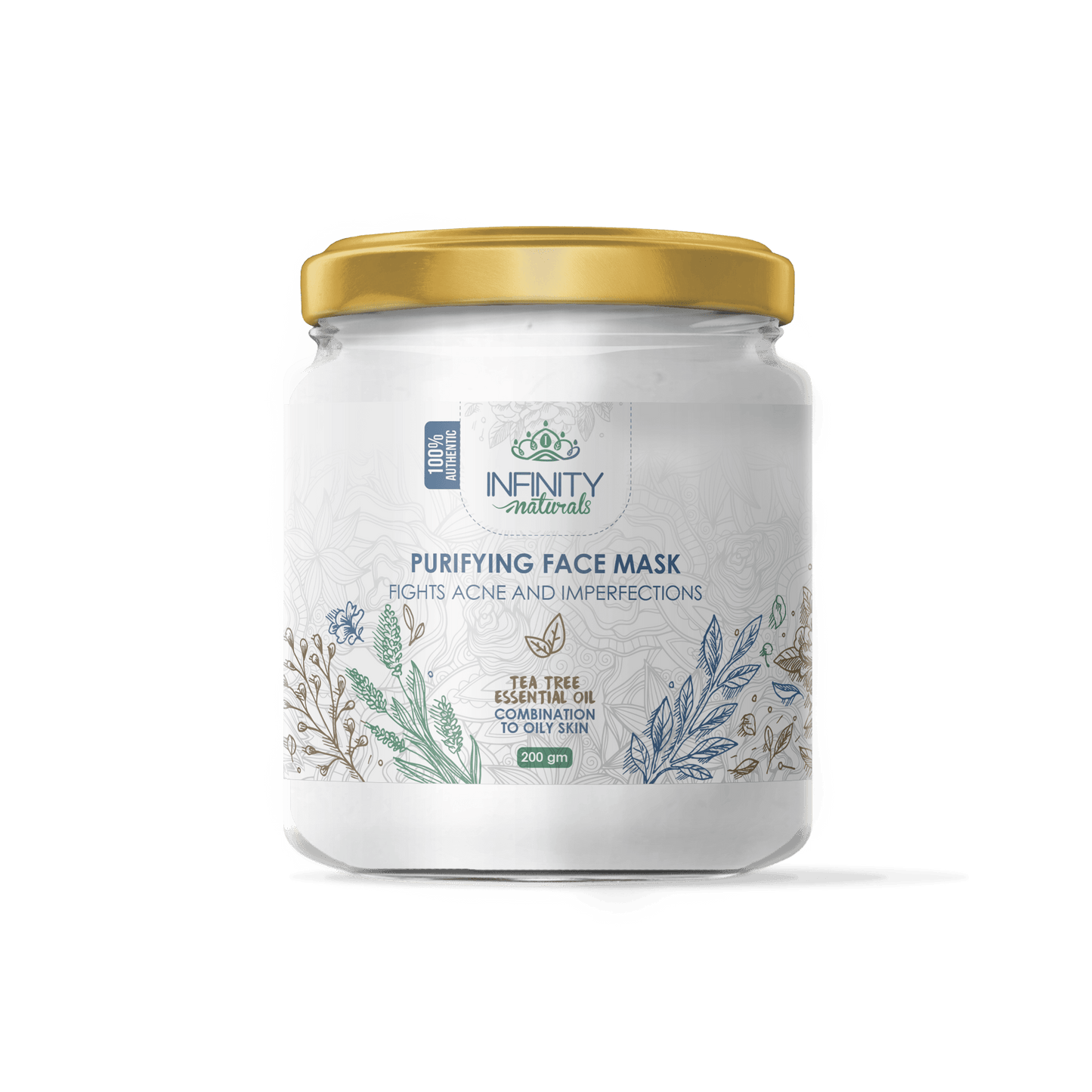 Infinity Naturals Purifying Face Mask Tea Tree Essential Oil ( Combination to Oily Skin ) - Beauty Bounty