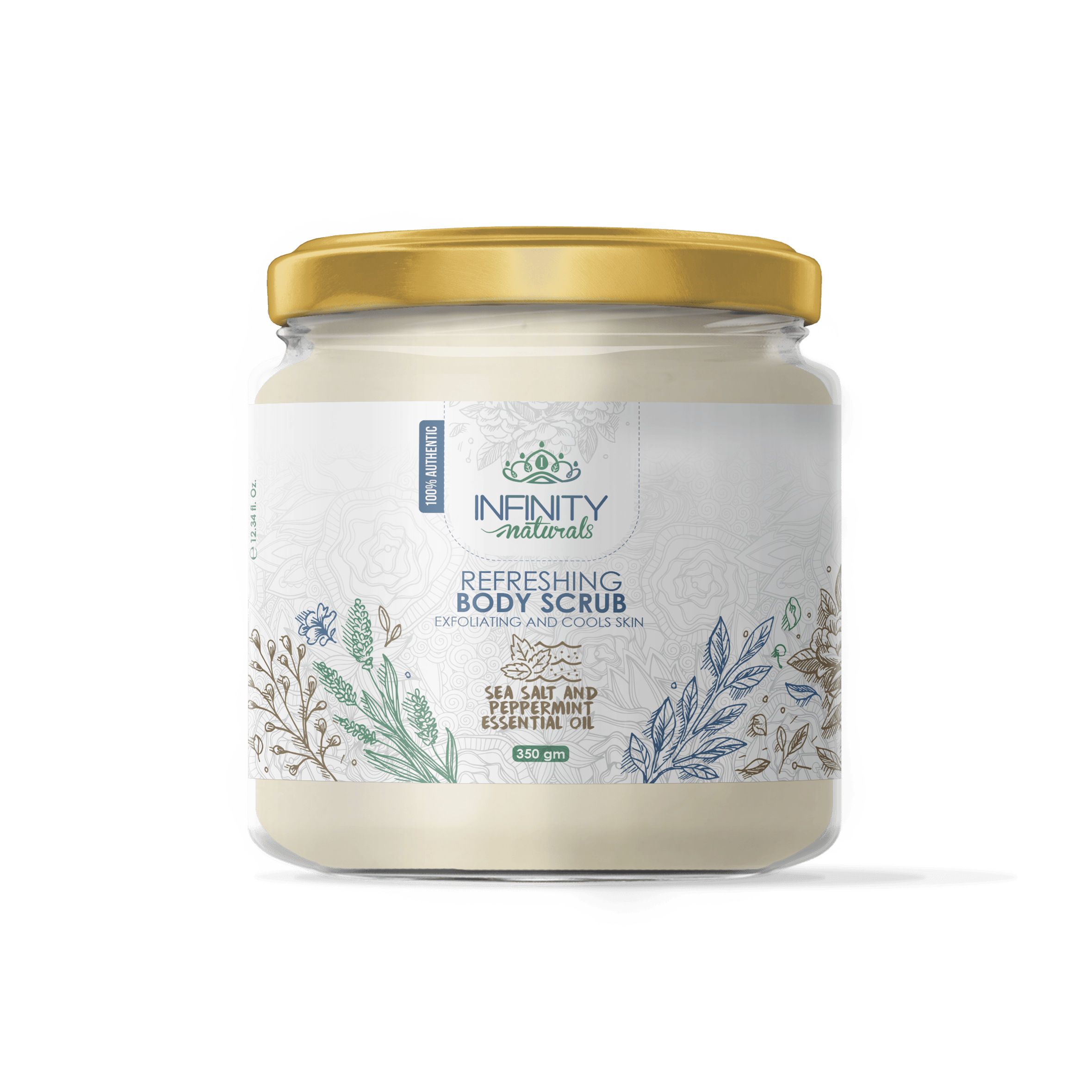 Infinity Naturals Refreshing Body Scrub Sea Salt & Peppermint Essential Oil - Beauty Bounty