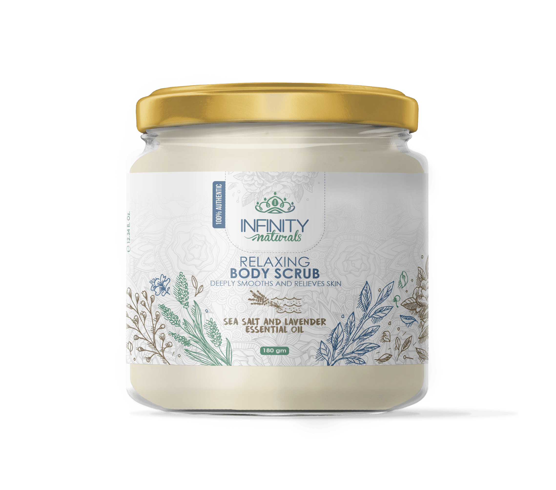 Infinity Naturals Relaxing Body Scrub Sea Salt & Lavender Essential Oil - Beauty Bounty