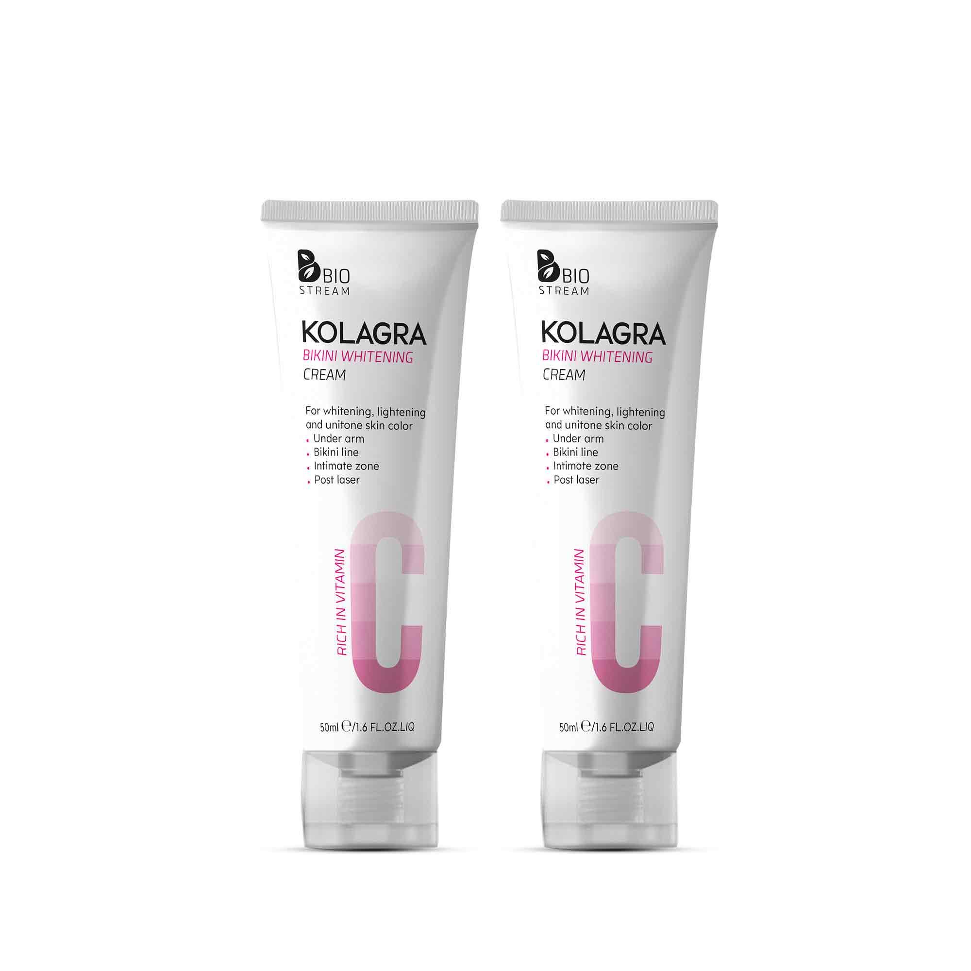 Kolagra BIKINI WHITENING CREAM 50ml 1+1 Free - Beauty Bounty