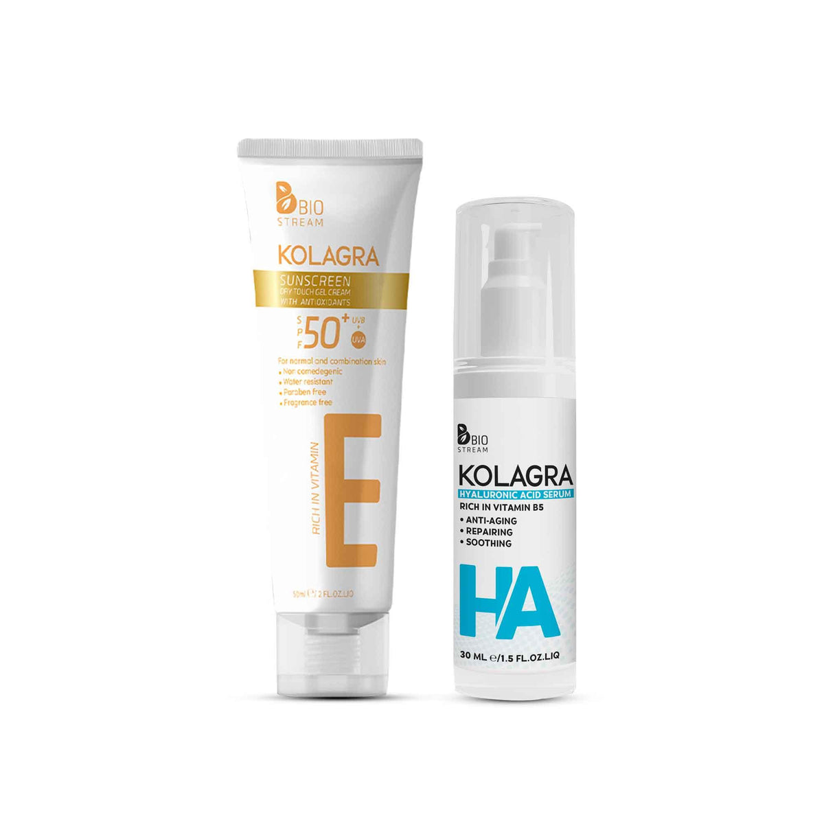 Kolagra Hyaluronic Acid Serum + Kolagra SUNSCREEN SPF50+ – Beauty Bounty