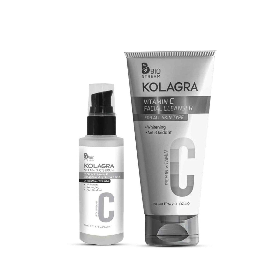 Kolagra VITAMIN C SKIN SERUM + VITAMIN C FACIAL CLEANSER - Beauty Bounty