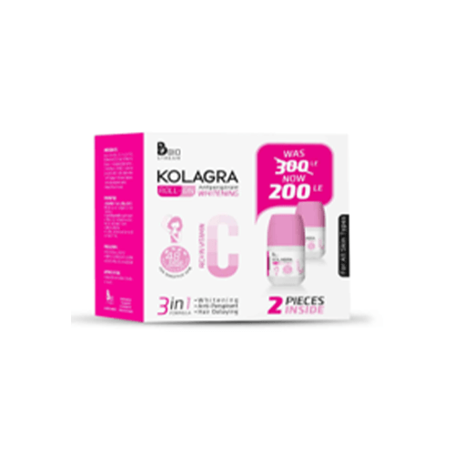 KOLAGRA Whitening Roll on Deodorant 3 IN 1 Vitamin C 60 ML 1 + 1 Offer - Beauty Bounty