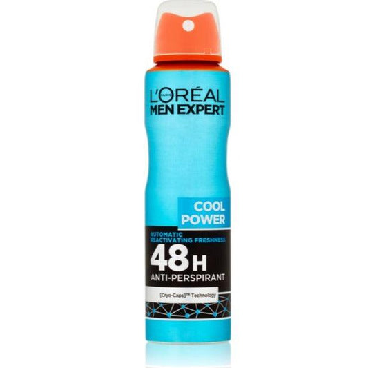 L'Oréal Men Expert Cool Power 48H Anti-Perspirant Ice-Effect Spray Deodorant, 250 ml - Beauty Bounty