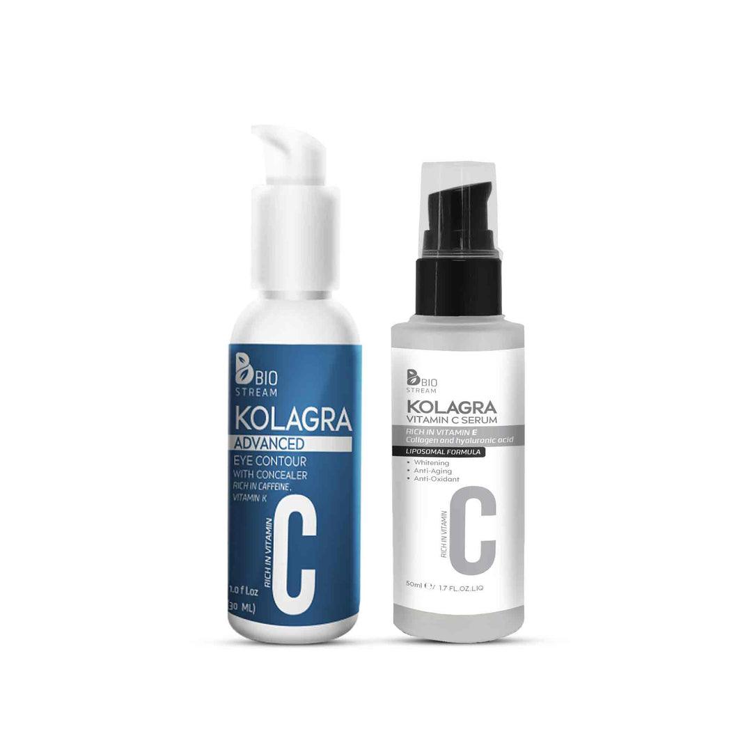 Offer Kolagra VITAMIN C SKIN SERUM + Kolagra EYE CONTOUR WITH CONCEALER - Beauty Bounty