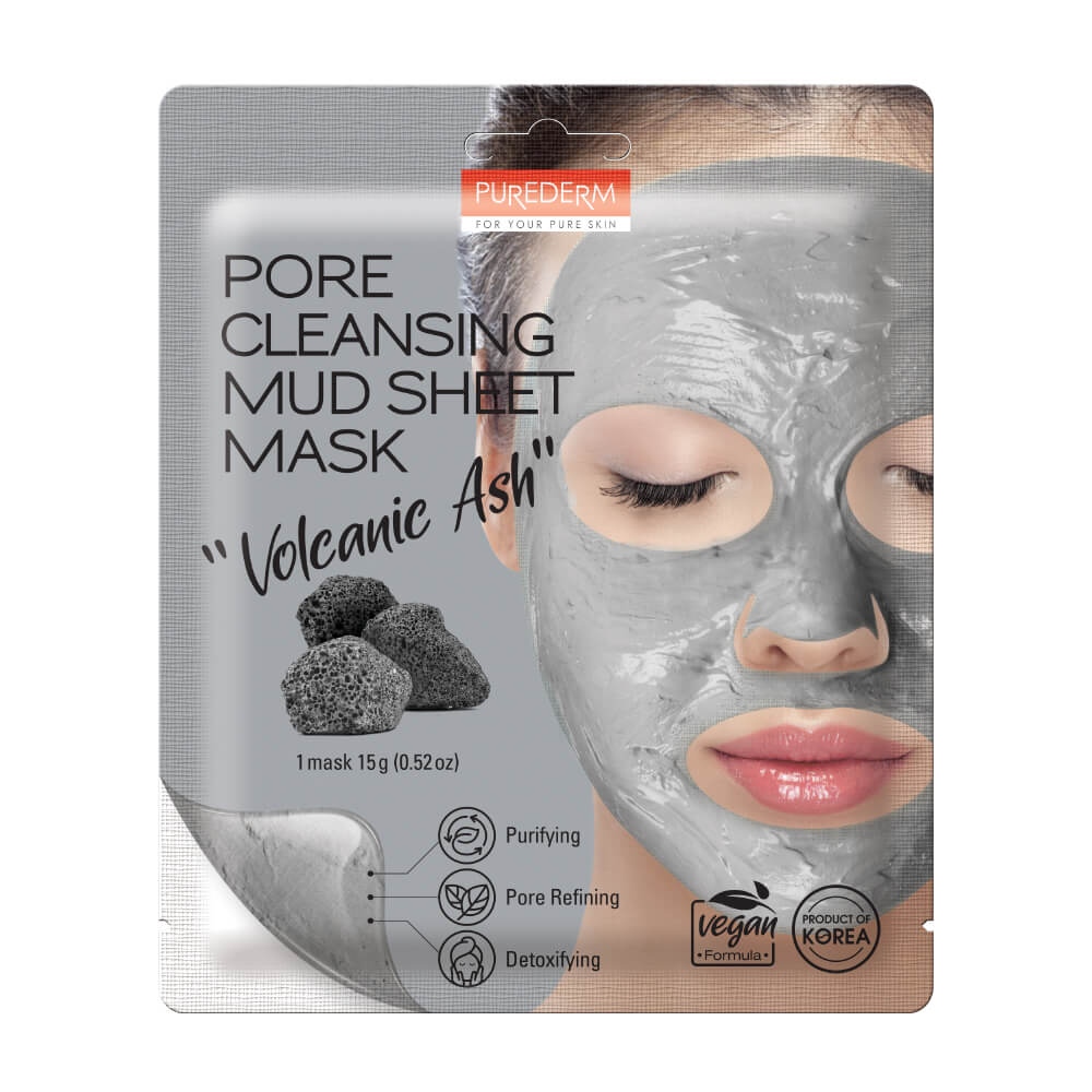 PUREDERM Pore Cleansing Mud Sheet Mask – Volcanic Ash