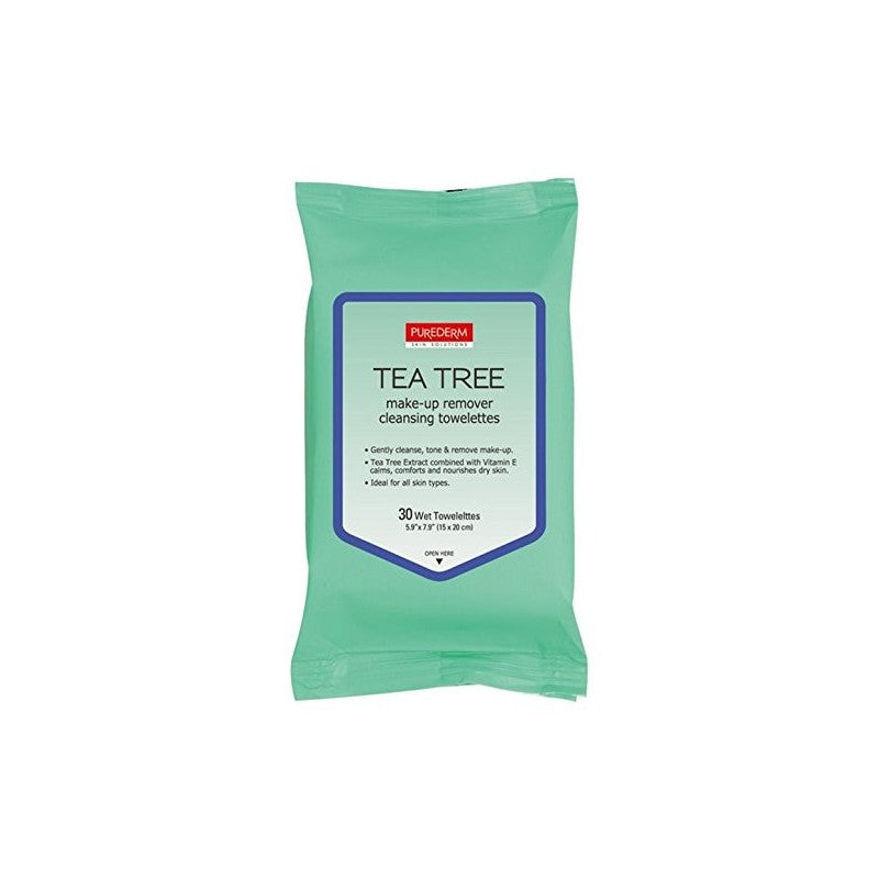 PUREDERM Tea Tree Make-Up Remover Cleansing Towelettes