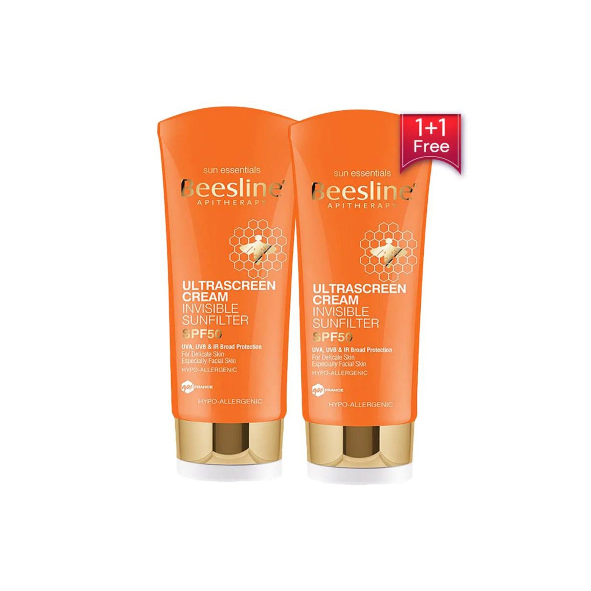 Beesline Ultrascreen cream invisible sunfilter spf 50 1+1 free - Beauty Bounty