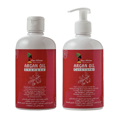 Raw African Argan Shampoo & Conditioner 500ml - Beauty Bounty